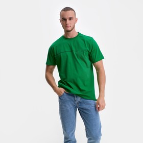 Футболка мужская, цвет зелёный/принт МИКС, размер XL