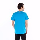 Футболка мужская, цвет голубой, принт МИКС, размер S - фото 21809160