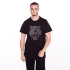 Футболка мужская (тигр из пайеток), цвет чёрный/принт МИКС, размер S - фото 21809183