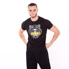 Футболка мужская, цвет чёрный/принт МИКС, размер S - фото 21809223
