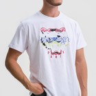 Футболка мужская, цвет белый/принт МИКС, размер L - фото 21809276