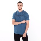 Футболка мужская, цвет синий/принт МИКС, размер L - фото 21809382