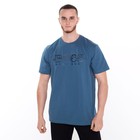 Футболка мужская, цвет синий/принт МИКС, размер 2XL - фото 21809400