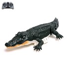 Крокодил радиоуправляемый, плавает, работает от аккумулятора, цвет зелёный - фото 21810012