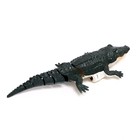 Крокодил радиоуправляемый, плавает, работает от аккумулятора, цвет зелёный - фото 3881777