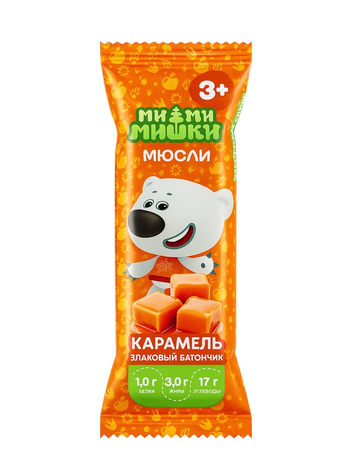 Батончик-мюсли злаковый Ми-Ми-Мишки карамель, 24 г - Фото 1