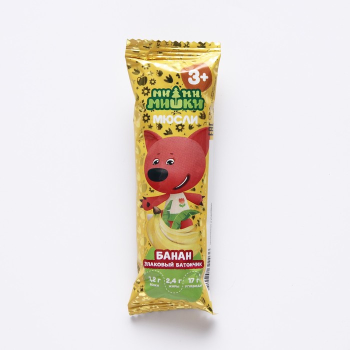 Батончик-мюсли злаковый Ми-Ми-Мишки банан, 24 г - Фото 1