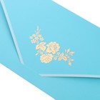 Конверт для денег "Поздравительный" серо-голубой, цветы, 19х9 см - Фото 3