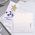 Конверт для денег "С Днем Рождения!" панда, звезда, 19х9 см - фото 21810636