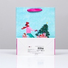 Пакет подарочный новогодний ламинированный «Вело-прогулка», 26×32×12 см - фото 57966481