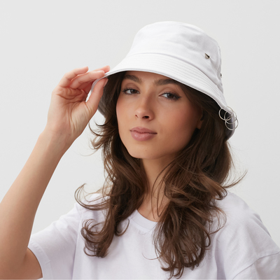 Панама унисекс MINAKU с кольцами, белая, размер 56-58