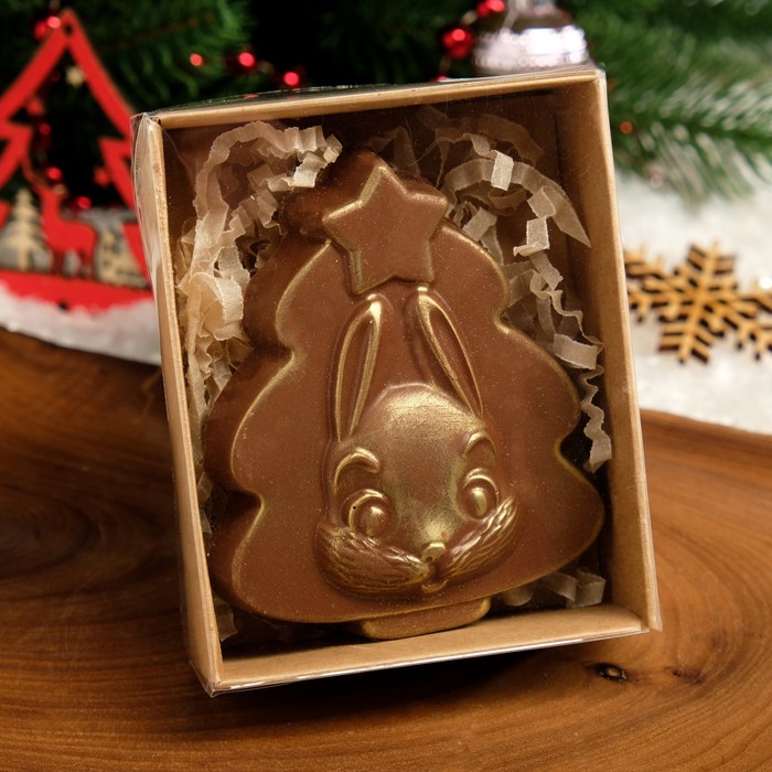 Шоколад фигурный "Зайка на елке", 80 г - Фото 1