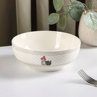 Салатник Доляна «Уютные коты», 600 мл, d=15.5 см, белый - Фото 1