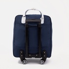 Сумка дорожная 2 в 1 на 4 колёсах 20", отдел на молнии, 4 наружных кармана, синяя - Фото 4