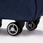 Сумка дорожная 2 в 1 на 4 колёсах 20", отдел на молнии, 4 наружных кармана, синяя - Фото 5