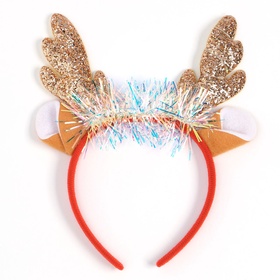 Ободок новогодний карнавальный «Рожки» с ушками