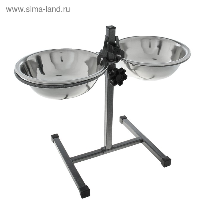 Подставка "Рекс" напольная, высота до 41 см, две миски по 1,80 л - Фото 1
