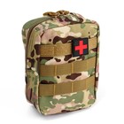 Аптечка тактическая-подсумок, камуфляж мультикам, 15×19 см, бежевая/зелёная - Фото 1