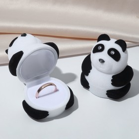 Футляр бархатный под кольцо "Панда", 5,6 х 4,8 х 4,5, цвет чёрно-белый