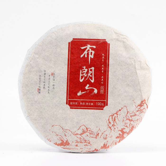 Китайский выдержанный чай "Шу Пуэр. Bulang Shan", 100 г, 2020 г, Юньнань, блин - Фото 1