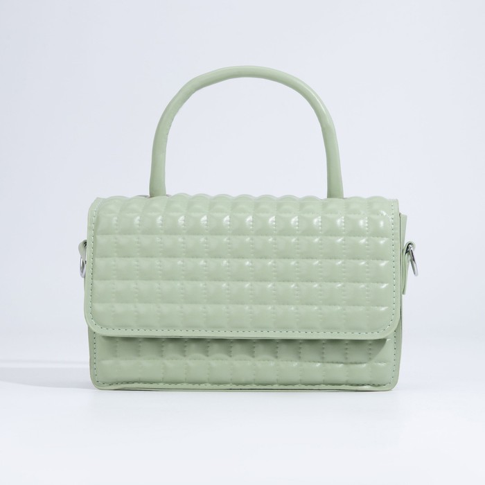 Сумка женская мессенджер на магните, 20×6×13 см, зелёная - Фото 1