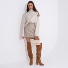 Сумка женская на клапане, бежевая - Фото 7