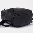 Рюкзак мужской из искусственной кожи на молнии, цвет чёрный - Фото 3