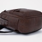 Рюкзак мужской из искусственной кожи на молнии, цвет коричневый - Фото 3