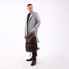 Рюкзак мужской из искусственной кожи на молнии, цвет коричневый - Фото 5