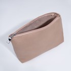 Сумка женская тоут на кнопке, косметичка на молнии, цвет бежевый - фото 21811881