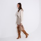 Сумка женская тоут на кнопке, косметичка на молнии, цвет бежевый - фото 21811882