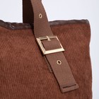 Сумка-шопер на молнии, наружный карман, цвет коричневый - Фото 4