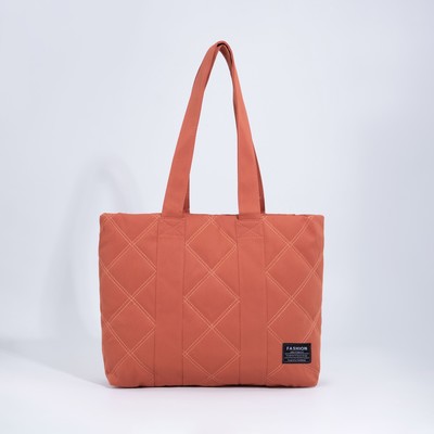 Сумка-шопер на молнии, цвет коралловый