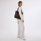 Сумка-шопер женская на магните, цвет коричневый - фото 24736030