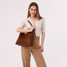 Сумка женская на магните, косметичка, цвет коричневый - фото 24550057