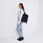 Рюкзак женский из искусственной кожи на молнии, цвет чёрный 9218304 - фото 16307488