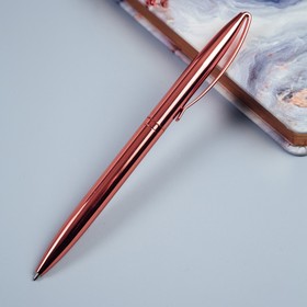 Ручка шариковая поворотная MESHU Rose gold, синий стержень, металлический корпус