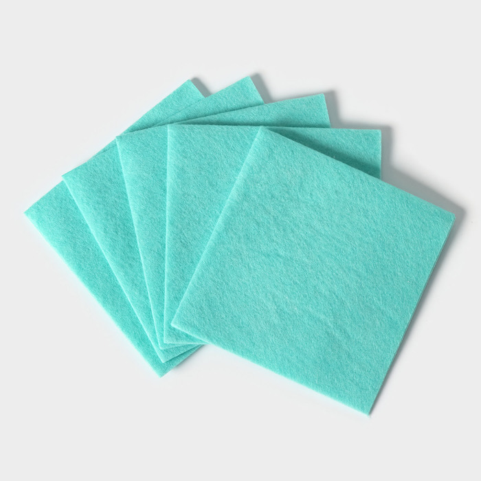 Салфетки вискозные универсальные Доляна, тряпки для уборки, 5 шт, 30×30 см, цвет зелёный