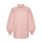 Рубашка женская с объёмными рукавами MINAKU: Casual Collection цвет темно-розовый, р-р 42 - Фото 5
