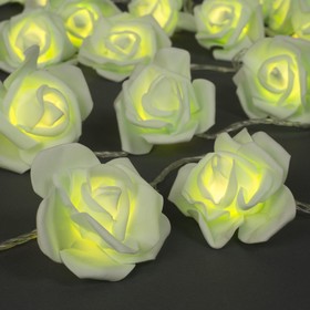 УЦЕНКА НИТЬ DCR. 5 м, с насад. "Розы зеленые" 7 см, IP20, Н.С. УМС вилка, 20 LED-220V, фикс,Т/БЕЛЫЙ