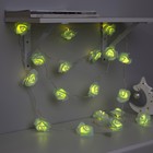УЦЕНКА Гирлянда «Нить», 5 м, с насадками «Розы зеленые», IP20, 20 LED, 220 В, прозрачная нить, свечение тёплое белое - Фото 3