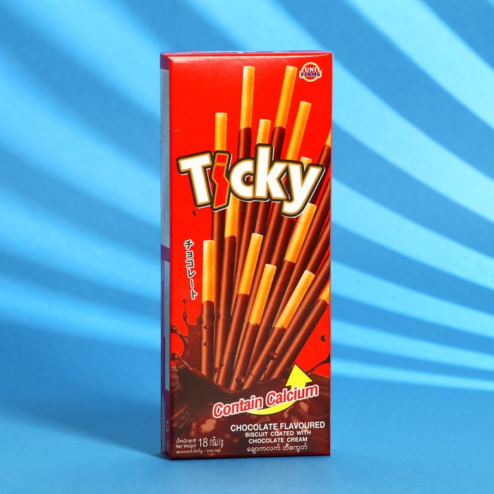 Бисквитные палочки Ticky покрытые шоколадным кремом, 18 г