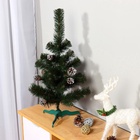 Искусственная ёлка настольная «Рождественская», 60 см, с шишками серебро, ПВХ ветки отгибаются - Фото 2