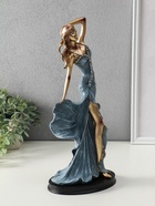 Фигурка полистоун «Девушка в синем вечернем платье со стразами», 11.8×16.5×37 см - Фото 2