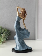 Фигурка полистоун «Девушка в синем вечернем платье со стразами», 11.8×16.5×37 см - Фото 3