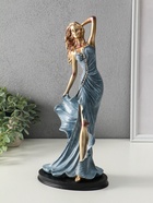Фигурка полистоун «Девушка в синем вечернем платье со стразами», 11.8×16.5×37 см - Фото 4