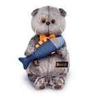 Мягкая игрушка «Кот Басик с джинсовой рыбкой», 22 см - Фото 5