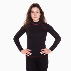 Термобельё женское (джемпер, легинсы), чёрное, красное, размер 48