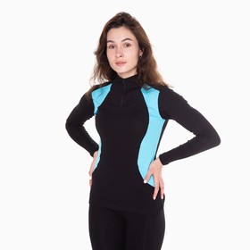 Термобельё женское (джемпер, легинсы), чёрное, голубое, размер 60