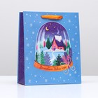 Пакет подарочный "Снежный шар", 26 х 32 х 12 см - Фото 1